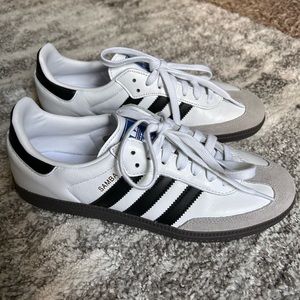 Adidas Samba White with Black Stripes